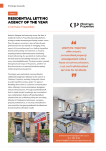 Chalmers Properties Letting Agent of the Year